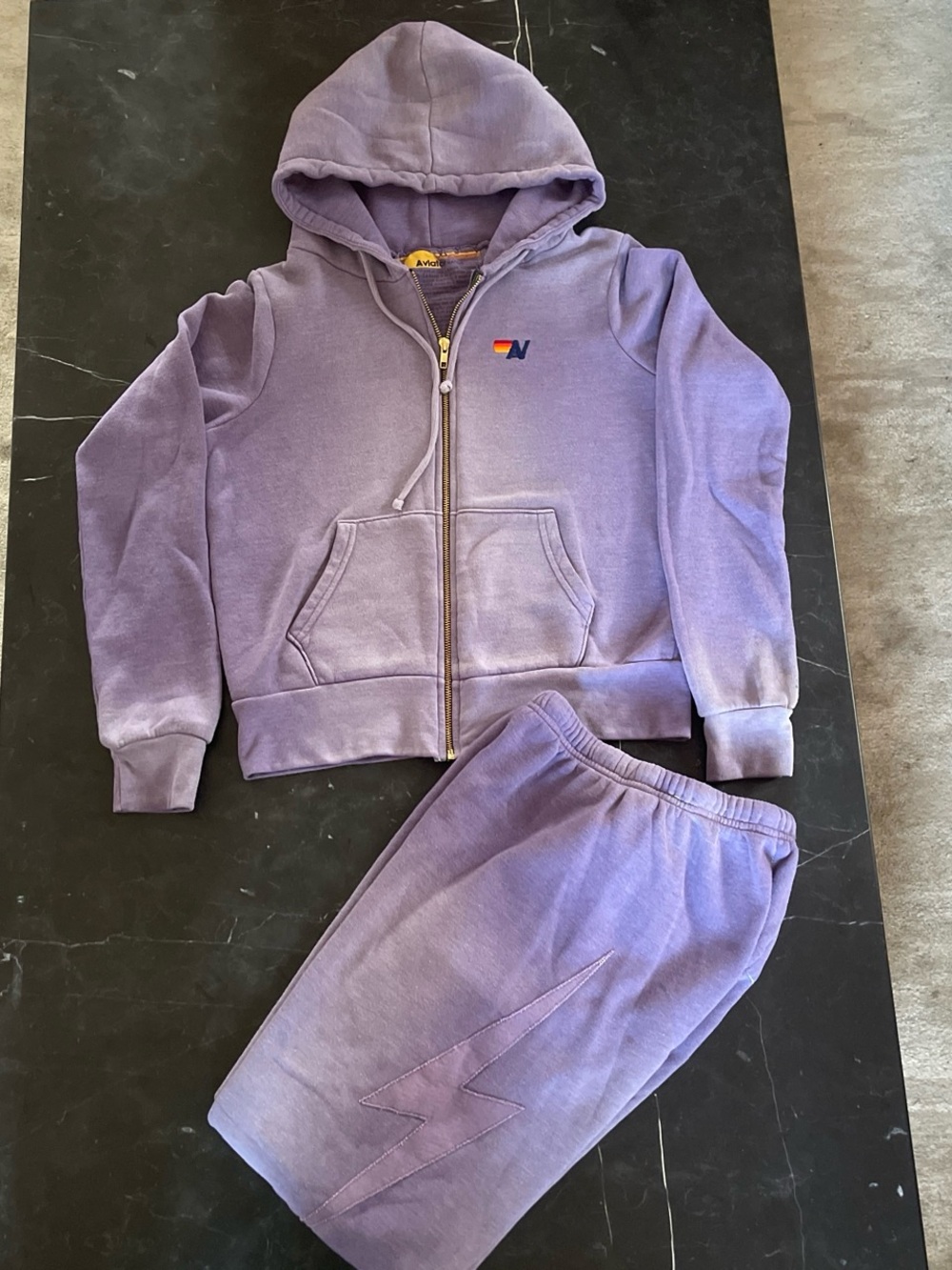 Aviator Nation Lavender Zip Hoodie & Jogger Set